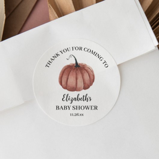 水の色パンプキ素朴ンサンキューベイビーシャワー ラウンドシール