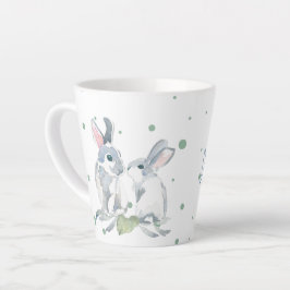 水の色パーソナライズされたイースターバニー カフェラテマグ