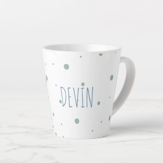 水の色パーソナライズされたイースターバニー カフェラテマグ (右アングル)