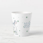 水の色パーソナライズされたイースターバニー カフェラテマグ (正面)