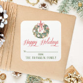 水の色パーソナライズされたフェスティバルクリスマスプレゼント スクエアシール