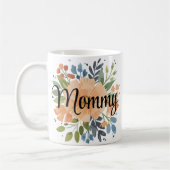 水の色パーソナライズされたフローラエレガンス コーヒーマグカップ (左)