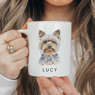 水の色パーソナライズされたヨークシャーテリア犬の恋人マグ コーヒーマグカップ