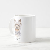 水の色パーソナライズされたヨークシャーテリア犬の恋人マグ コーヒーマグカップ (正面左)