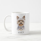 水の色パーソナライズされたヨークシャーテリア犬の恋人マグ コーヒーマグカップ (左)