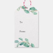 水の色パーソナライズされたリースクリスマスのギフトタグ ギフトタグ (裏面)