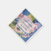 水の色パーソナライズされた任意の年 スタンダードカクテルナプキン (角)