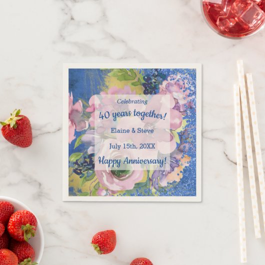 水の色パーソナライズされた任意の年 スタンダードカクテルナプキン (インサイチュ)