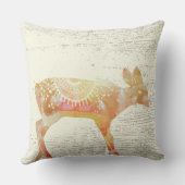 水の色パーソナライズされた子鹿のアプリコットバナー クッション (裏面)