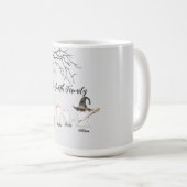 水の色パーソナライズされた幽霊ファミリーハロウィンマグ コーヒーマグカップ (正面右)