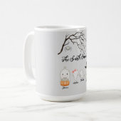 水の色パーソナライズされた幽霊ファミリーハロウィンマグ コーヒーマグカップ (正面左)