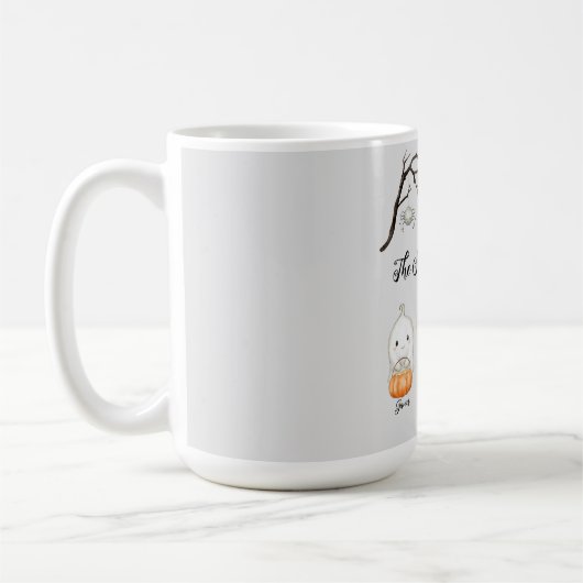 水の色パーソナライズされた幽霊ファミリーハロウィンマグ コーヒーマグカップ (左)