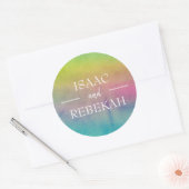 水の色パーソナライズされた結婚の ラウンドシール (封筒)