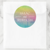 水の色パーソナライズされた結婚の ラウンドシール (バッグ)