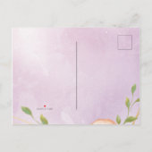 水の色パープルシックフローラ日付を保存 案内ポストカード (裏面)