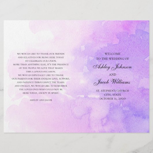 水の色パープル結婚ズ。ラベンダープログラム (正面)