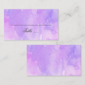 水の色パープル結婚ズ。ロマンチックなラベンダー プレイスカード (正面/裏面)