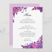 水の色パープル結婚ズ。ロマンチックなラベンダー メニュー (正面/裏面)