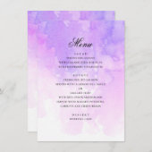 水の色パープル結婚ズ。ロマンチックなラベンダー メニュー (正面/裏面)