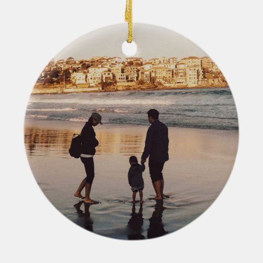 水の色パームツリークリスマスメレカリキマカ セラミックオーナメント (裏面)