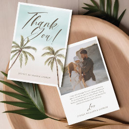 水の色パームツリーベビーシャワーありがとう サンキューカード