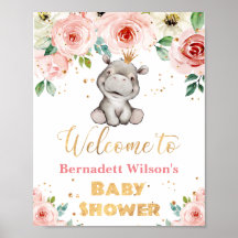 水の色ヒッポプリンセスベビーシャワーウェルカム