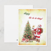 水の色ビクトリアンサンタハッピーホホホホー休日 シーズンカード (正面/裏面)