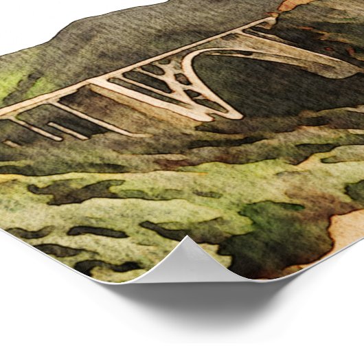 水の色ビッグシュールカリフォルニアコーストウェルカムサイン ポスター (角)