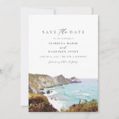 水の色ビッグシュールカリフォルニアコースト日付を保存 招待状 (正面)