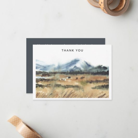 水の色ビッグスカイカントリー悔やみや弔慰ありがとう ノートカード (正面/裏面インサイチュ)