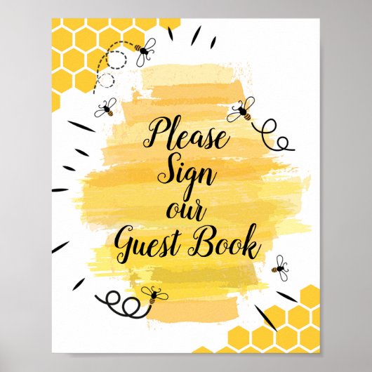 水の色ビーお願い私たちのゲストブックに署名 ポスター (正面)
