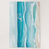 水の色ビーチサイド海ショアシーナリー ジグソーパズル (縦)