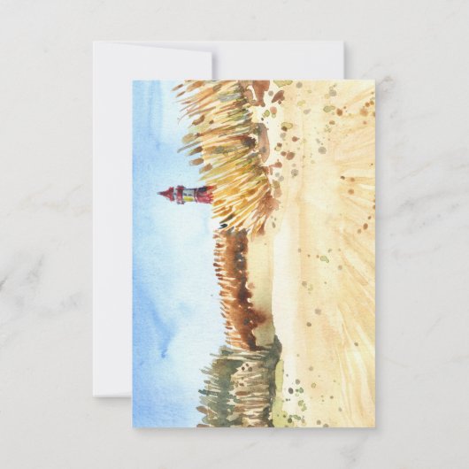 水の色ビーチライトハウスサンキュー,悔やみや弔慰 ノートカード (裏面)