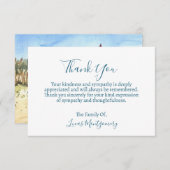 水の色ビーチライトハウスサンキュー,悔やみや弔慰 ノートカード (正面/裏面)