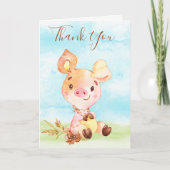 水の色ピギーファームサンキュー カード (正面)