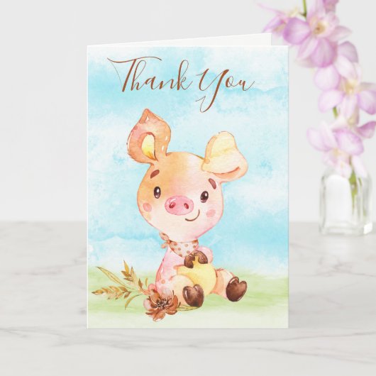 水の色ピギーファームサンキュー カード (蘭)