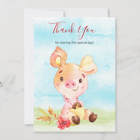 水の色ピギーファームサンキュー サンキューカード (正面)