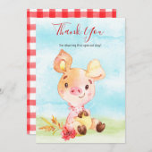 水の色ピギーファームサンキュー サンキューカード (正面/裏面)