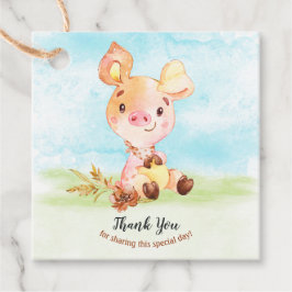 水の色ピギー赤ちゃんシャワー農場ありがとう フェイバータグ