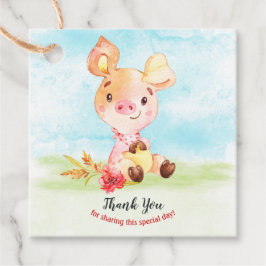 水の色ピギー赤ちゃんシャワー農場ありがとう フェイバータグ