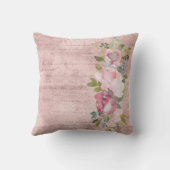 水の色ピンクのフローラのアクセントほこりっぽいバラスクリプト クッション