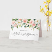 水の色ピンクのフローラマトロン名誉の提案 カード (黄色い花)