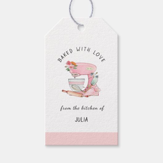 水の色ピンクのミキ焼いたサ「愛と」 ギフトタグ (正面)