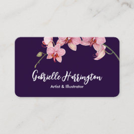 水の色ピンクの蛾の蘭ソーシャルメディア 名刺