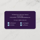 水の色ピンクの蛾の蘭ソーシャルメディア 名刺 (裏面)