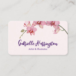 水の色ピンクの蛾の蘭ソーシャルメディア 名刺