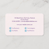 水の色ピンクの蛾の蘭ソーシャルメディア 名刺 (裏面)