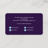 水の色ピンクの蛾の蘭ソーシャルメディア 名刺 (裏面)