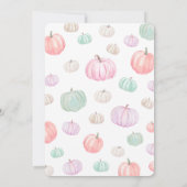 水の色ピンクアーチ私たちのリトルカボチャ誕生日 招待状 (裏面)