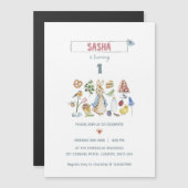 水の色ピーター・ザ・ラビット マグネット招待状 (正面/裏面)